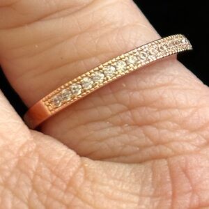 Rose Gold Pavé Diamond Accent Women's Band
